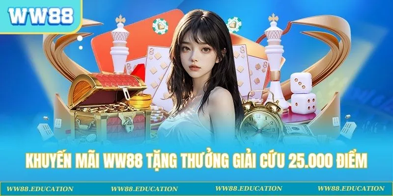 Khuyến mãi WW88 tặng thưởng giải cứu 25.000 điểm
