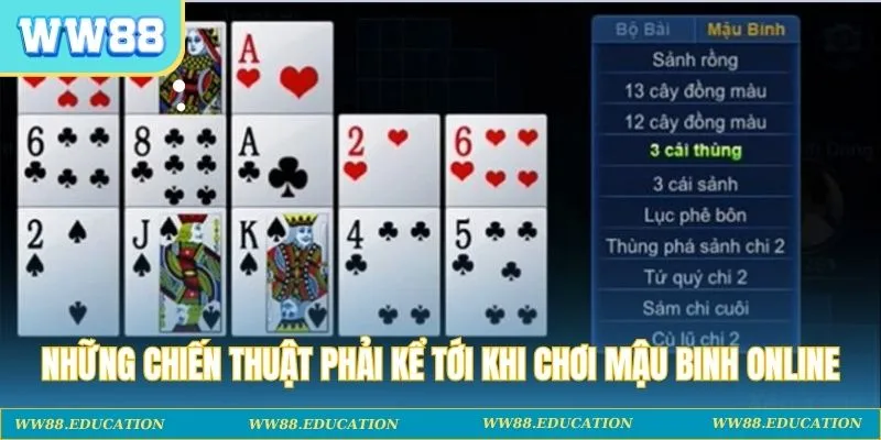 Những chiến thuật phải kể tới khi chơi Mậu Binh online